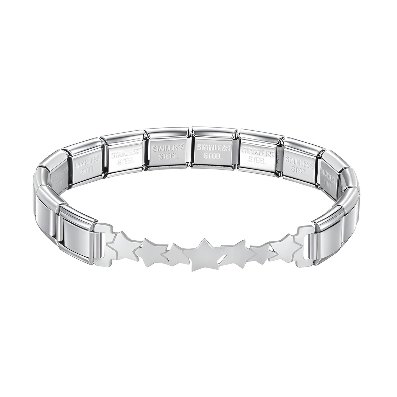 Complete Base Bracelet - Links with Stars (Silver Steel)