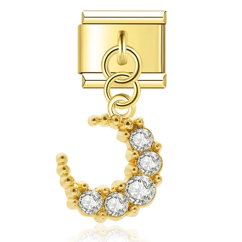 Charm Italiano Colgante - Colección Naturaleza y Familia (Niños, Flores, Luna)