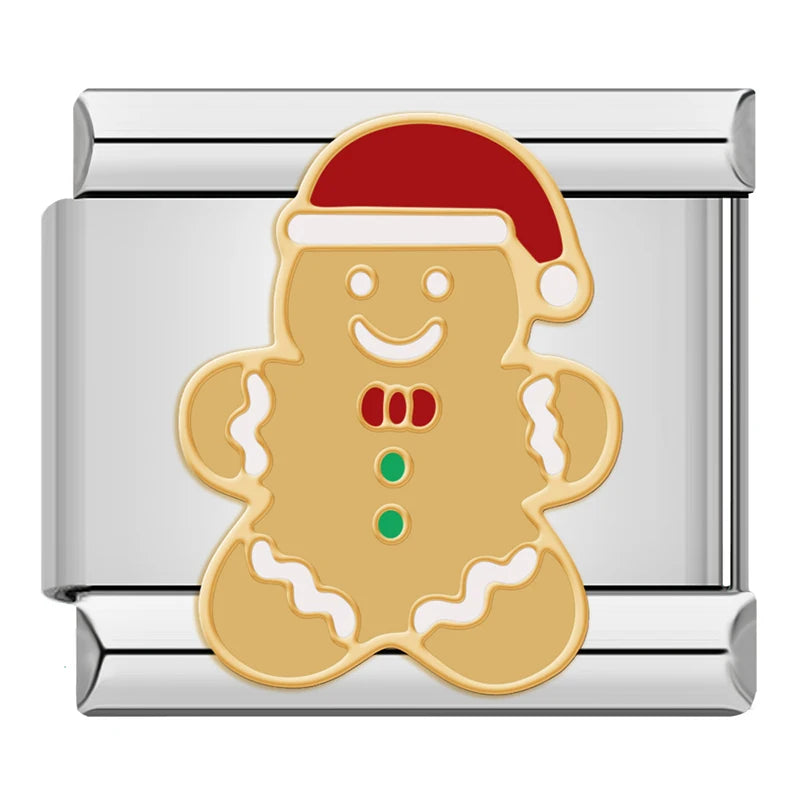 Charm Italiano Plano - Colección Navidad Clásica (Muérdago, Jengibre y Papá Noel)