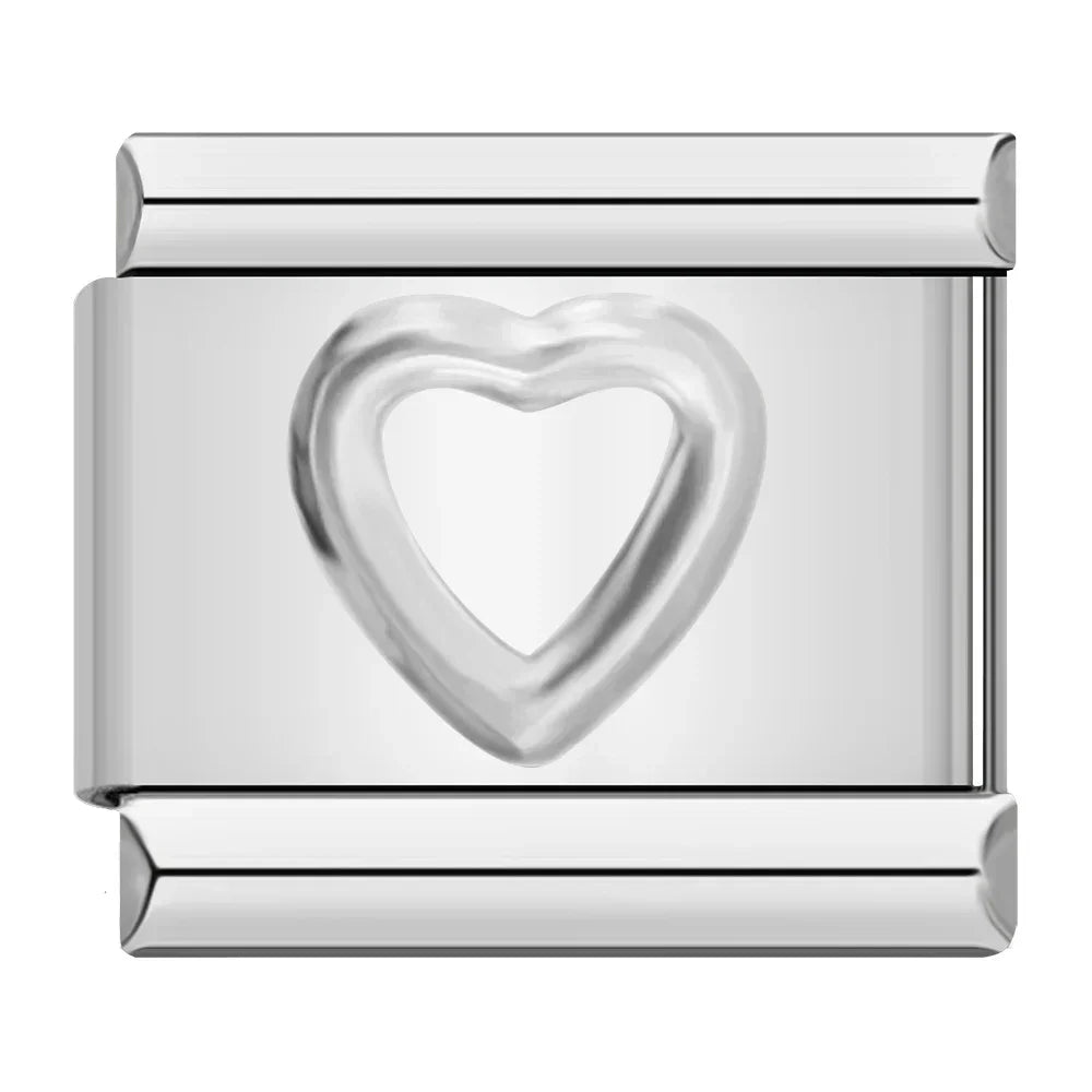 Charm Italiano Plano - Iniciales Negras en Relieve (Letras y Símbolos)