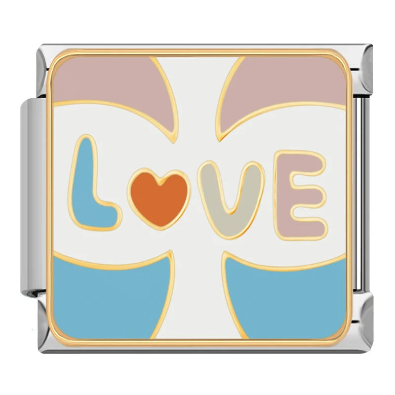 Charm Italiano Plano - Colección Amor Dulce (Globos, Corazones y Nubes)