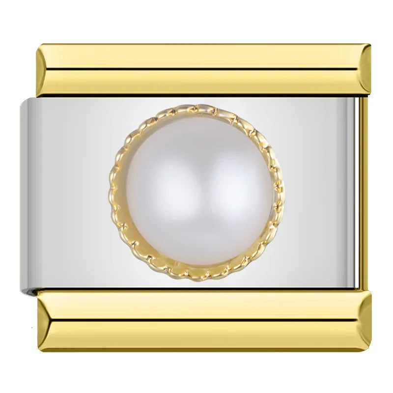 Charm Italiano Plano - Colección Princesa y Diamantes (Alas, Perlas y Solitarios)