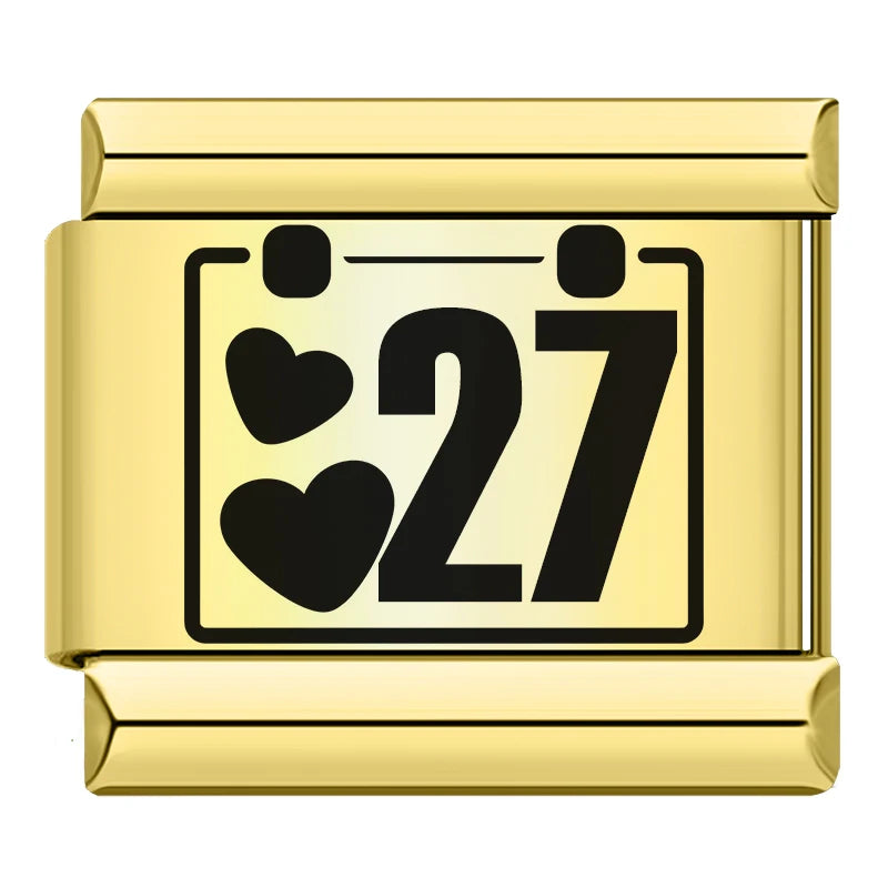 Charm Italiano Plano - Colección Días y Fechas (Calendario Completo 1-31)