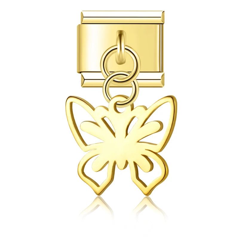 Charm Italiano Colgante - Símbolos Místicos y Celestiales (Luna, Estrella, Ala)