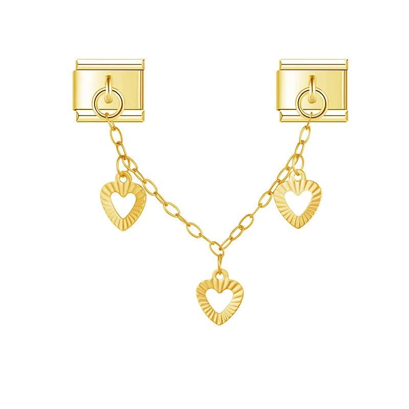 Charm Italiano Doble - Cadena de Motivos Celestiales (Oro)