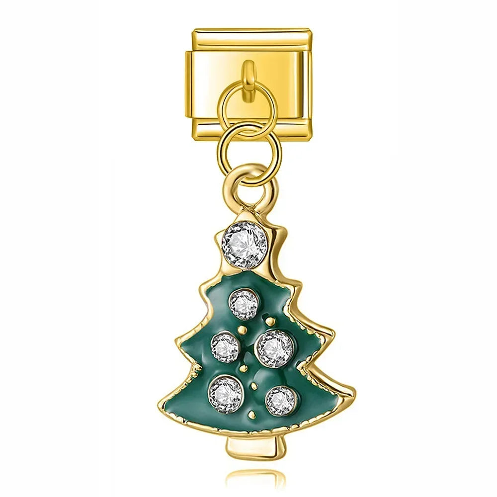 Charm Italiano Colgante - Colección Fiesta Navideña (Papá Noel, Árbol, Reno)