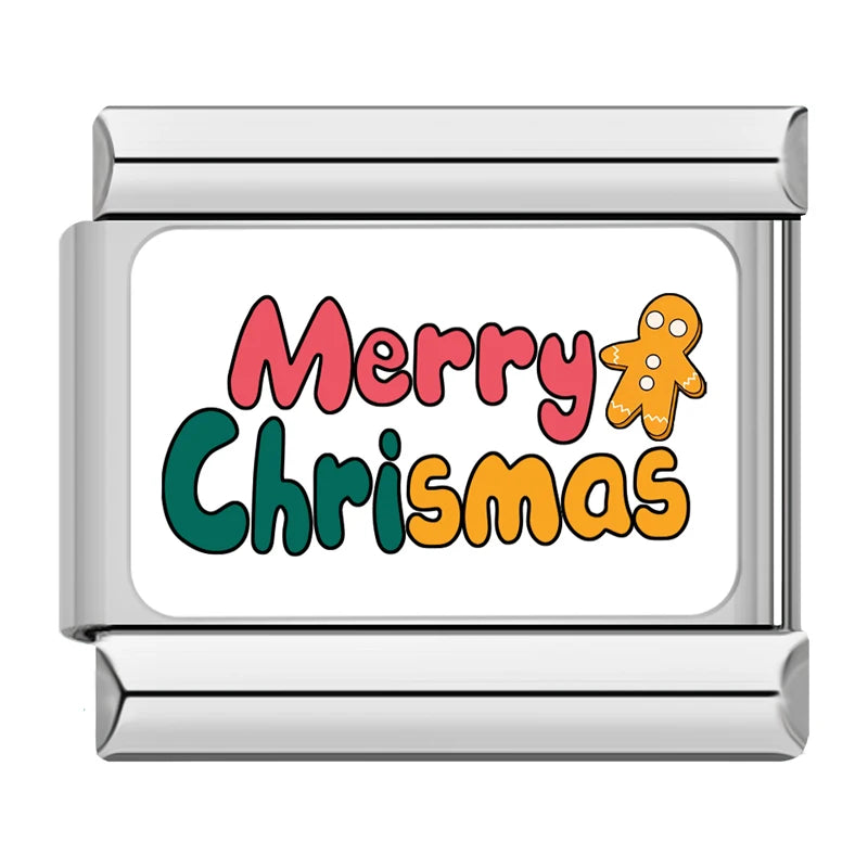 Charm Italiano Plano - Colección Navidad "Cute" (Muñecos de Nieve, Reno y Regalos)