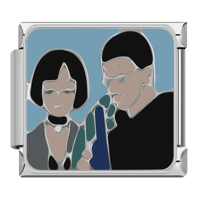 Charm Italiano Plano - Colección Arte Moderno (Retratos, Parejas y Siluetas)