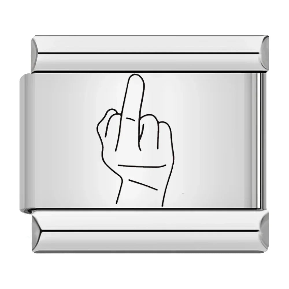 Charm Italiano Plano - Colección Gestos y Símbolos (Manos, Promesas y Suerte)