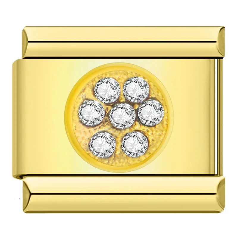 Charm Italiano Plano - Colección Romance Real (Coronas, Alas y Cristales Brillantes)