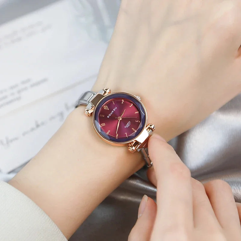 Reloj Base Modular - Bicolor Rosa y Plata (Esfera Oscura)