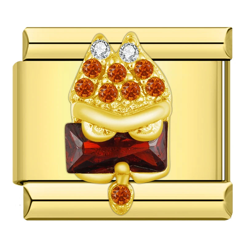 Charm Italiano Plano - Colección Romance Real (Coronas, Alas y Cristales Brillantes)