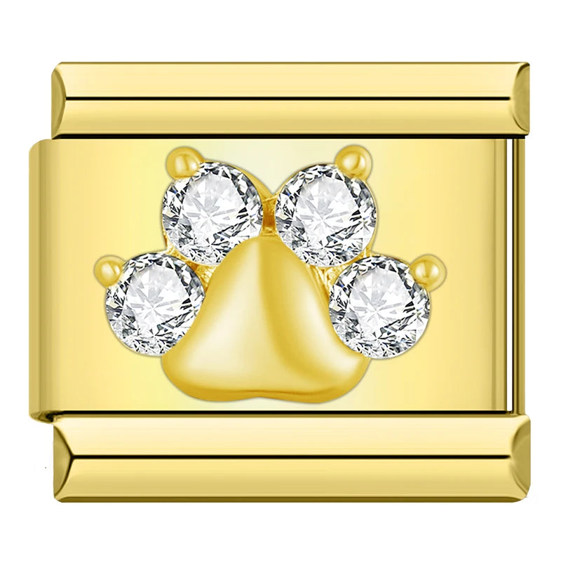 Charm Italiano Plano - Colección Romance Real (Coronas, Alas y Cristales Brillantes)