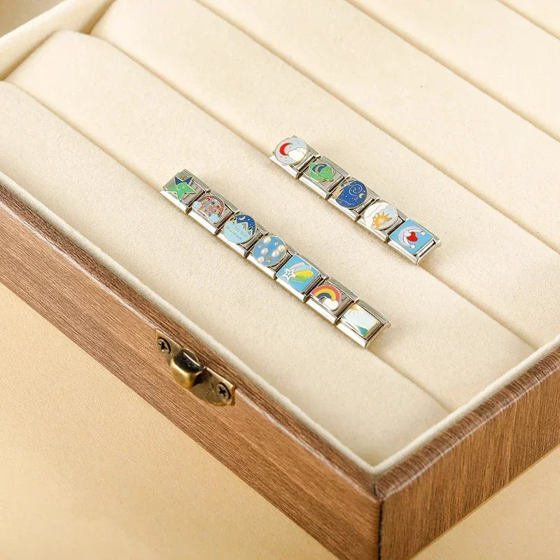 Charm Italiano Plano - Colección Esperanza y Sueños (Luna, Arcoíris, Montaña)