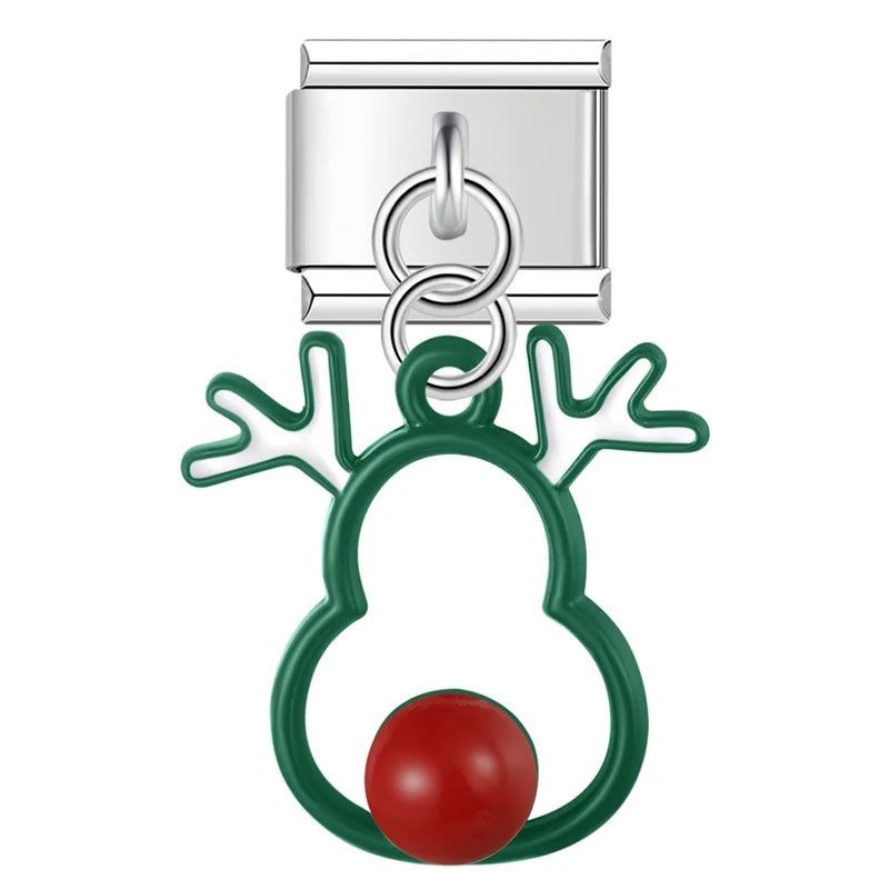 Charm Italiano Colgante - Colección Iconos Navideños (Reno, Muñeco, Árbol)