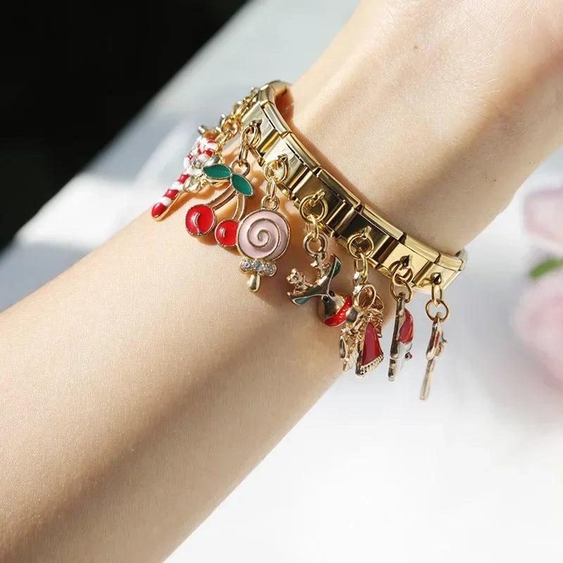 Charm Italiano Colgante - Colección Fiesta Navideña (Papá Noel, Árbol, Reno)