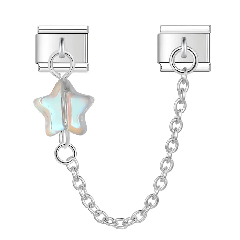 Charm Italiano Doble - Cadena con Estrella "Jelly" (Cielo y Mar)