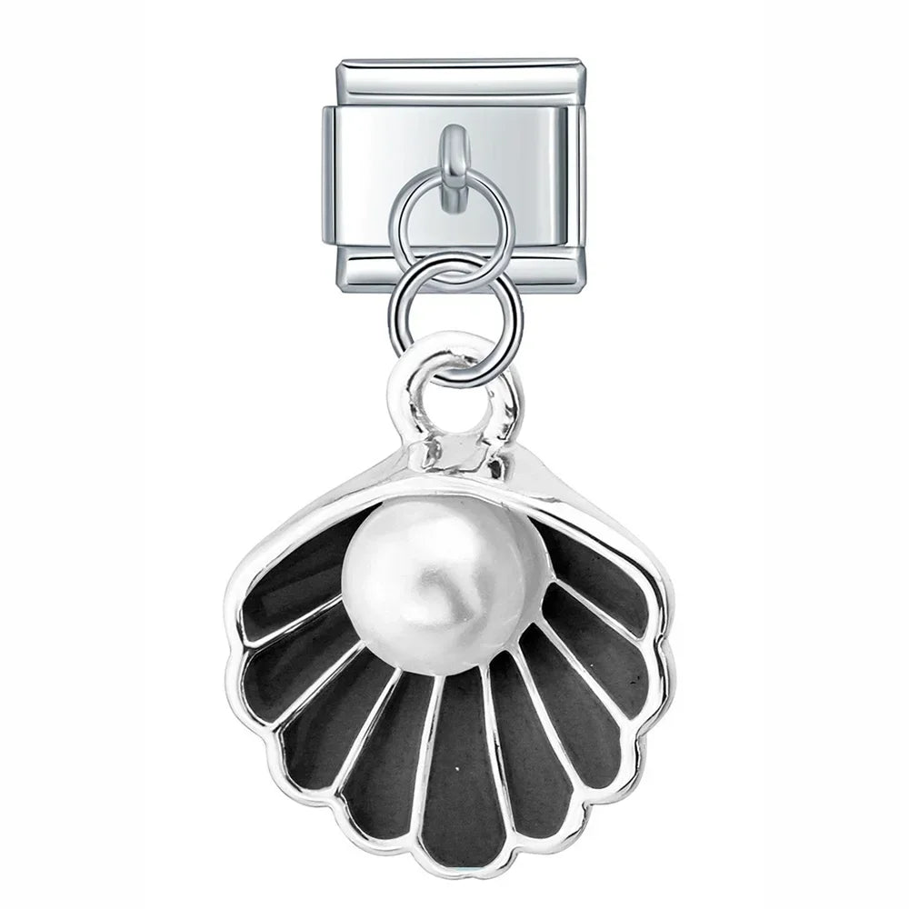 Charm Italiano Colgante - Concha de Mar con Perla (Tesoro del Océano)