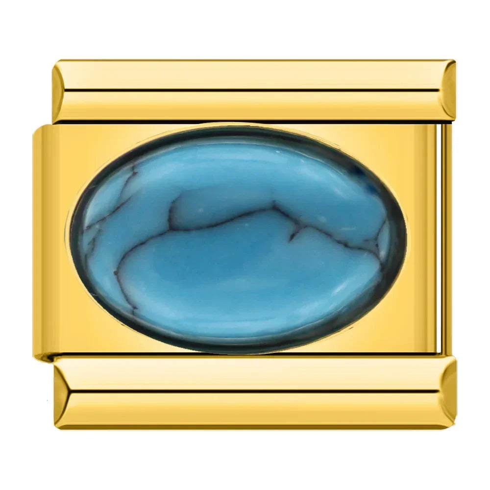 Charm Italiano Plano - Colección Joya Vintage (Piedras Preciosas y Oro)