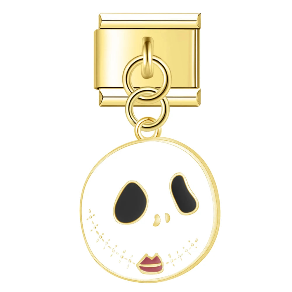 Charm Italiano Colgante - Colección Halloween Dorado (Fantasmas, Calabazas, Ataúd)