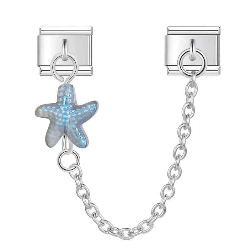 Charm Italiano Doble - Cadena con Estrella "Jelly" (Cielo y Mar)