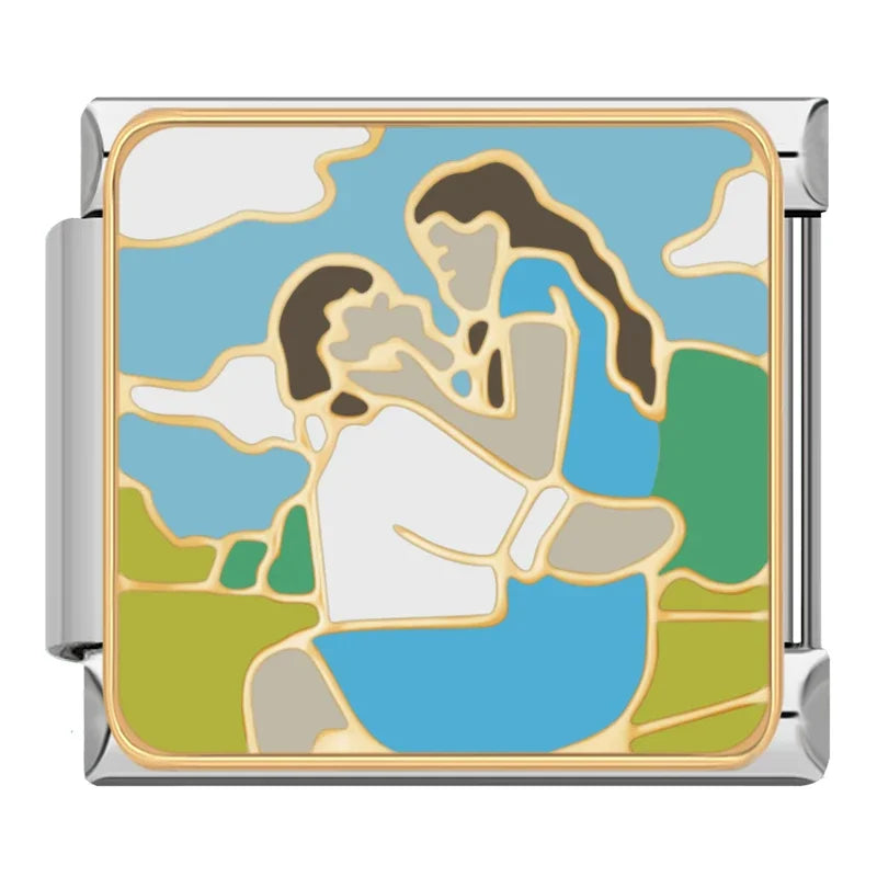 Charm Italiano Plano - Colección Momentos de Amor y Familia (Siluetas Cariñosas)