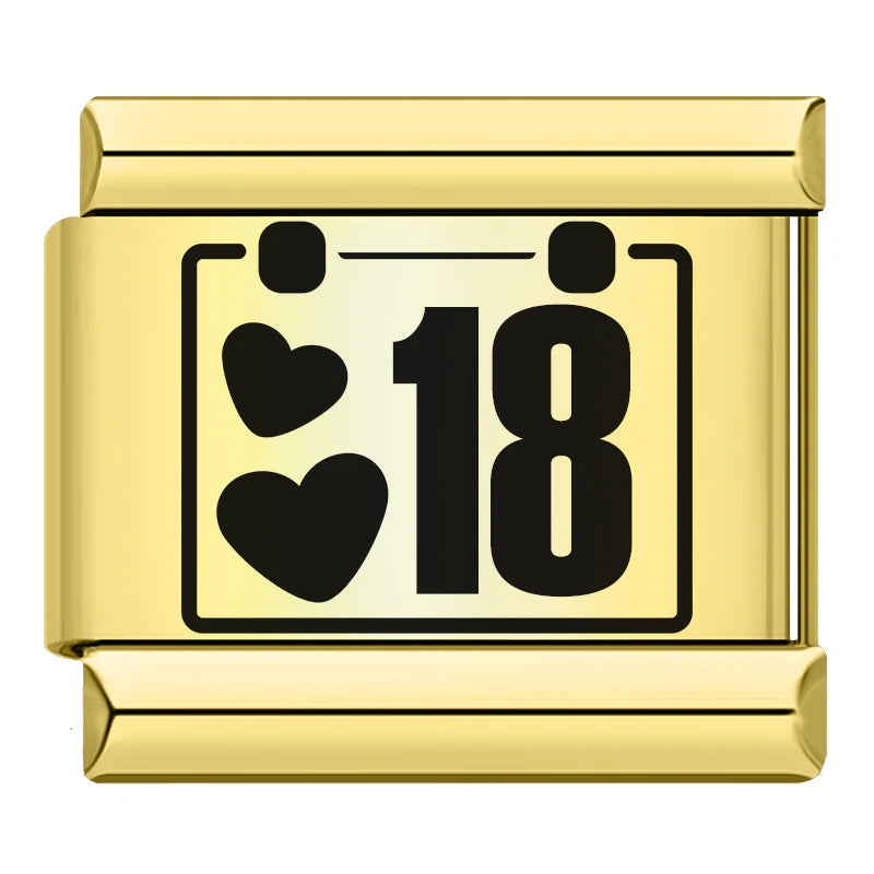 Charm Italiano Plano - Colección Días y Fechas (Calendario Completo 1-31)