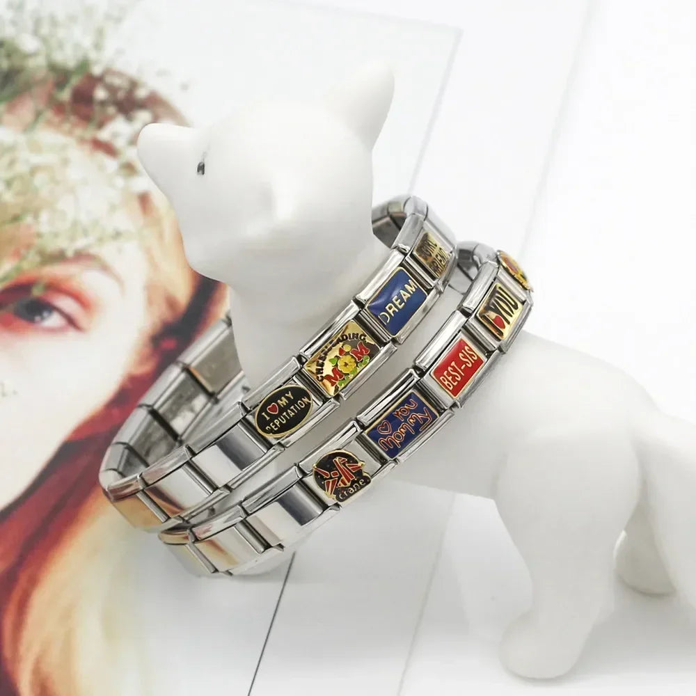 Charm Italiano Plano - Colección Mensajes del Corazón (Mamá, Sueños, Amigas)