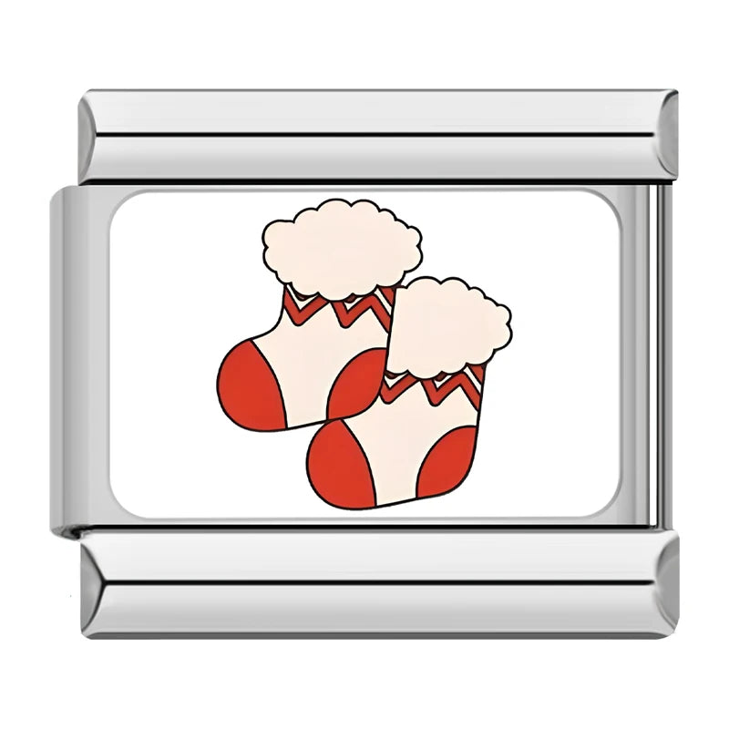 Charm Italiano Plano - Colección Navidad "Cute" (Muñecos de Nieve, Reno y Regalos)