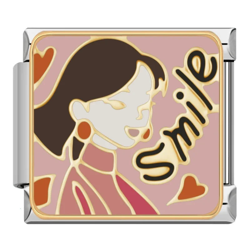 Charm Italiano Plano - Colección Momentos de Amor y Familia (Siluetas Cariñosas)