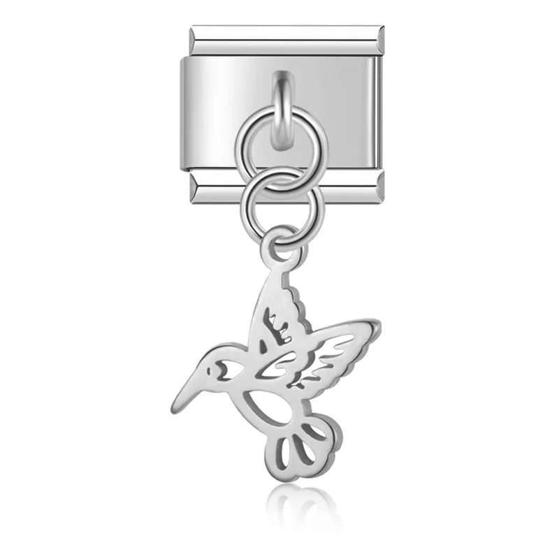 Charm Italiano Colgante - Símbolos Místicos y Celestiales (Luna, Estrella, Ala)