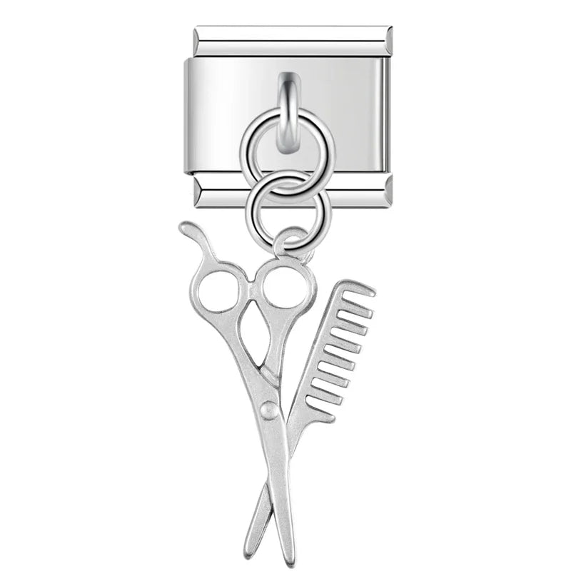 Charm Italiano Colgante - Colección Plata Texturizada (Vintage y Hobbies)