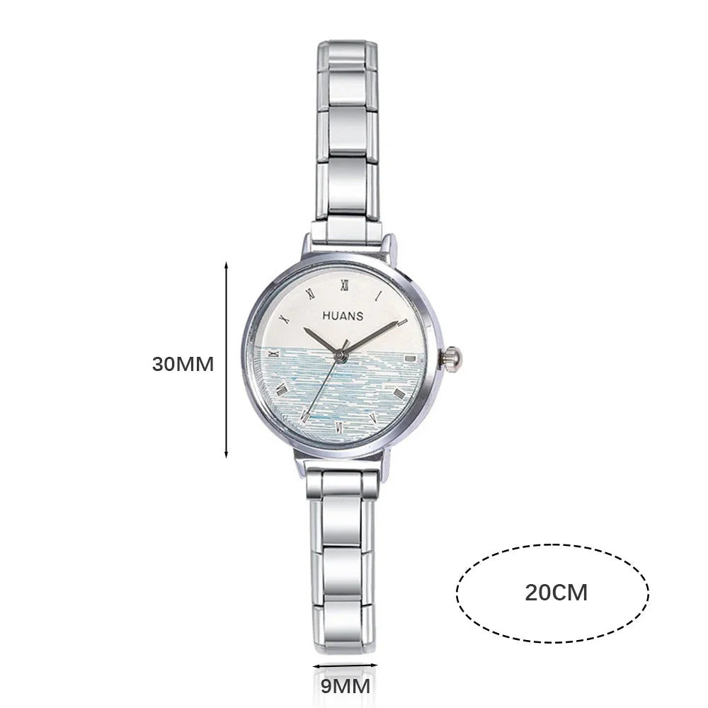 Reloj Base Modular - Esfera Nacarada (Efecto Madreperla)