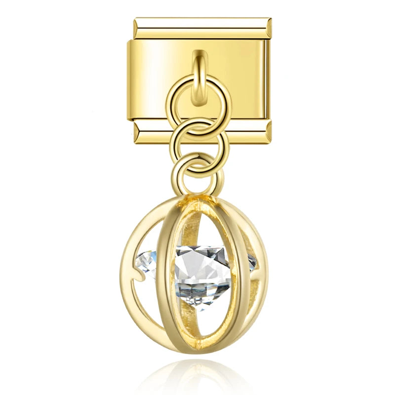 Charm Italiano Colgante - Colección Realeza y Celestial (Oro y Zirconias)