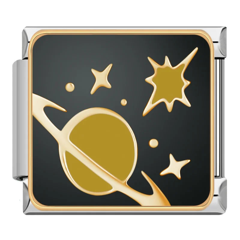 Charm Italiano Plano - Colección Noche Estrellada y Sueños (Arte Celeste)