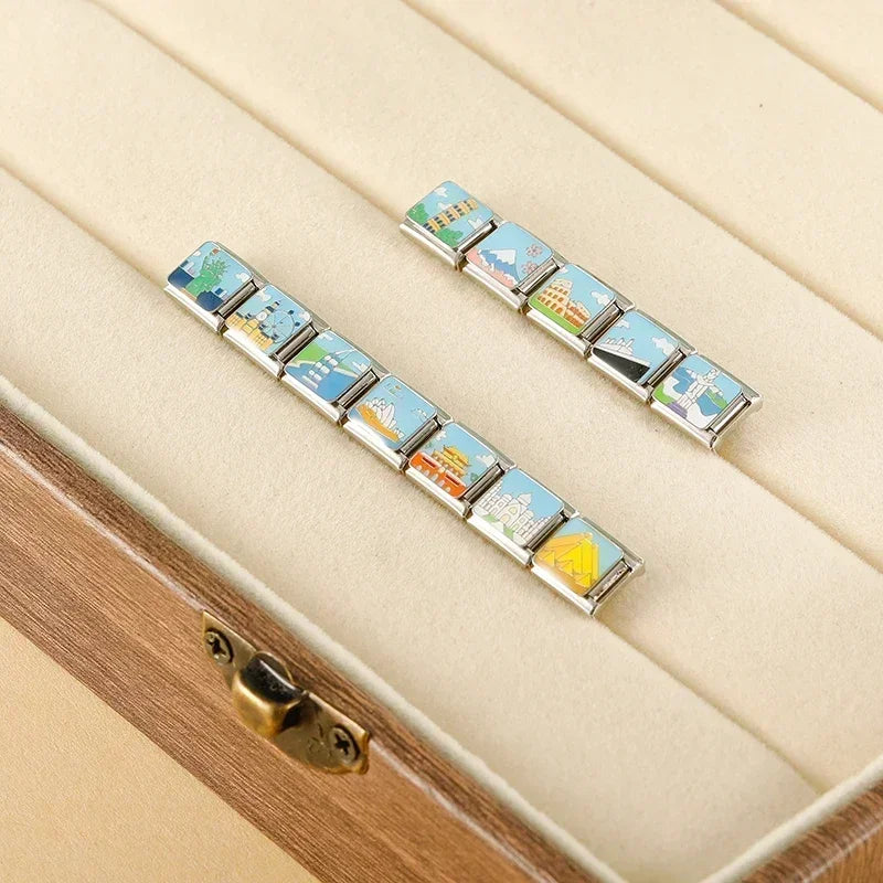 Charm Italiano Plano - Colección Vuelta al Mundo (Monumentos y Capitales)