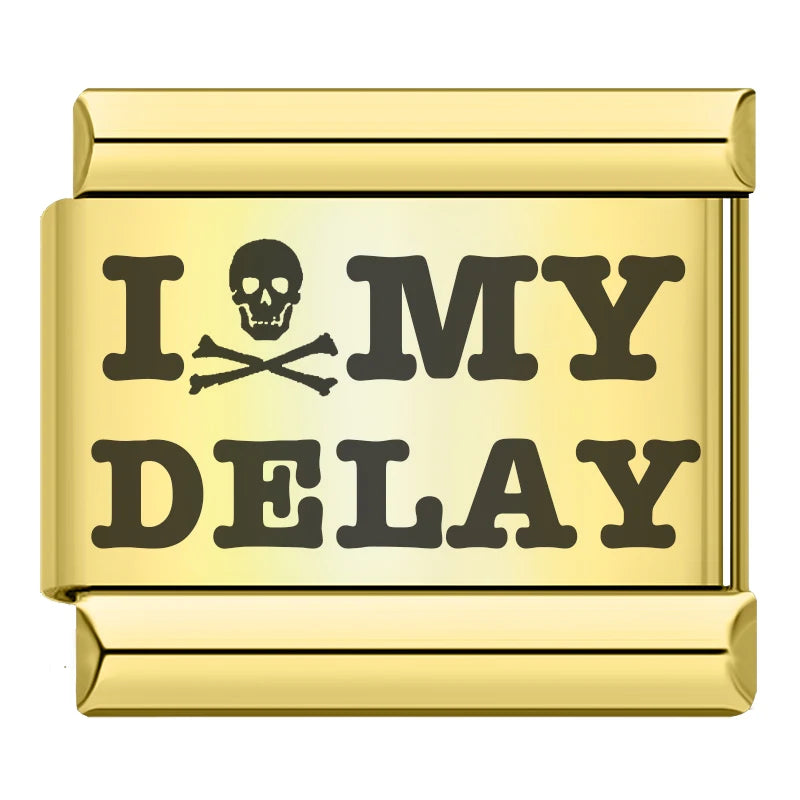 Charm Italiano Plano - Colección Mensajes Audaces (Familia, Motivación y Oro)