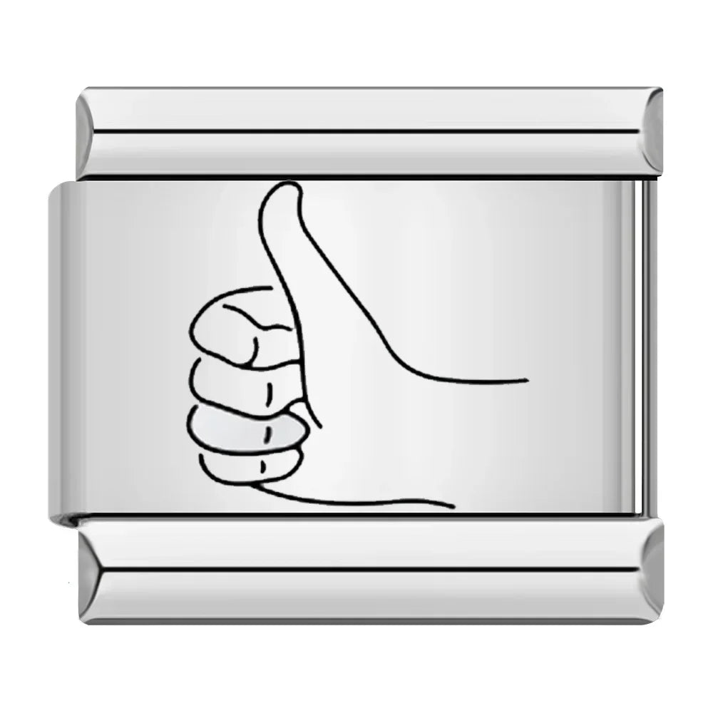 Charm Italiano Plano - Colección Gestos y Símbolos (Manos, Promesas y Suerte)