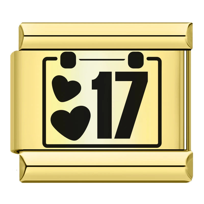 Charm Italiano Plano - Colección Días y Fechas (Calendario Completo 1-31)