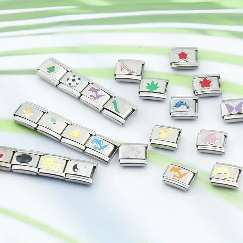 Charm Italiano Plano - Colección Símbolos y Amuletos (Cruz, Yin Yang, Moda)