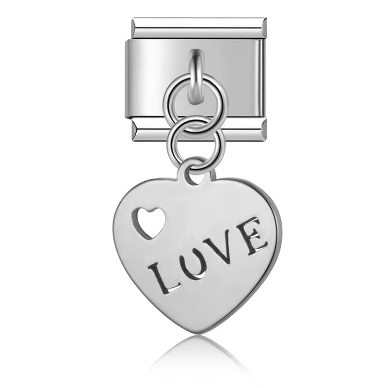 Charm Italiano Colgante - Símbolos Místicos y Celestiales (Luna, Estrella, Ala)