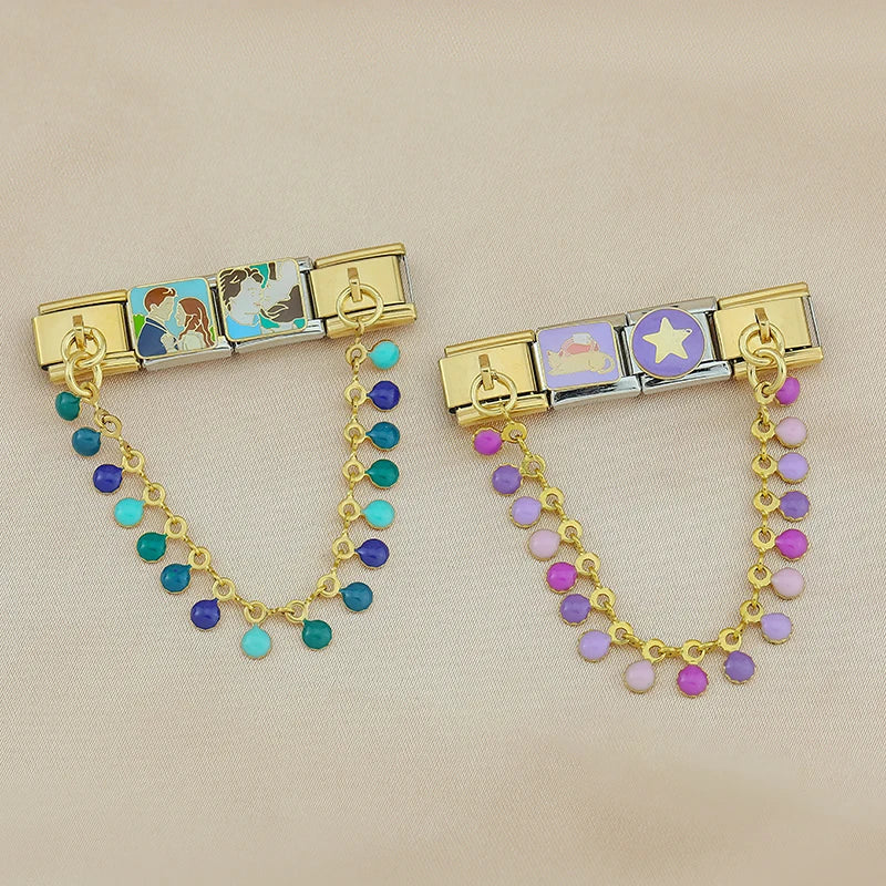 Charm Italiano Doble - Borla de Gemas de Color (Movimiento Festivo)