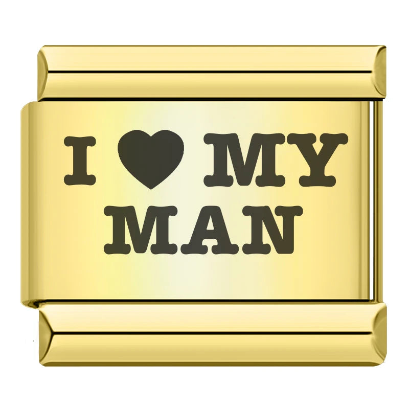 Charm Italiano Plano - Colección Mensajes Audaces (Familia, Motivación y Oro)