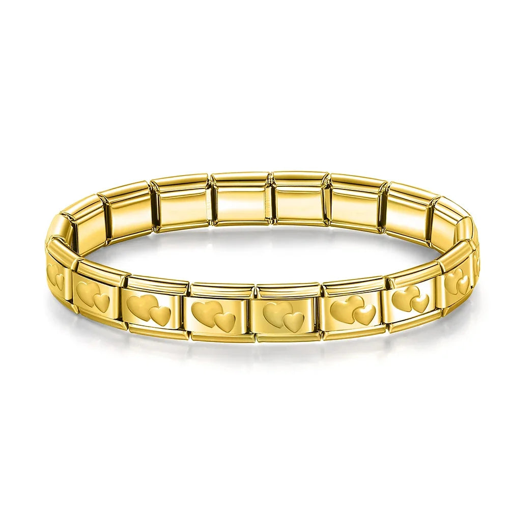 Full Base Bracelet - Hammered Textured Link (Gold, Silver and Rose)