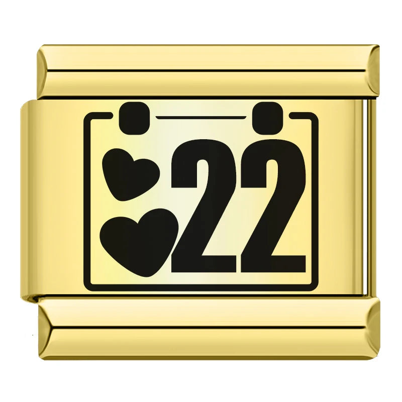 Charm Italiano Plano - Colección Días y Fechas (Calendario Completo 1-31)