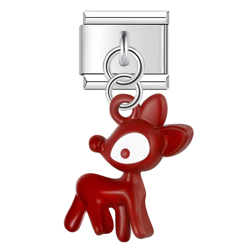 Charm Italiano Colgante - Colección Iconos Navideños (Reno, Muñeco, Árbol)