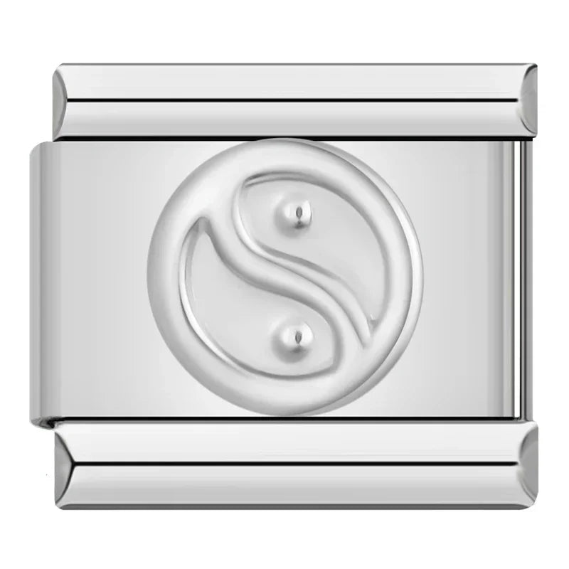 Charm Italiano Plano - Colección Símbolos y Amuletos (Cruz, Yin Yang, Moda)