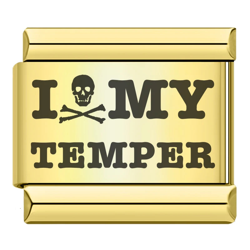 Charm Italiano Plano - Colección Mensajes Audaces (Familia, Motivación y Oro)