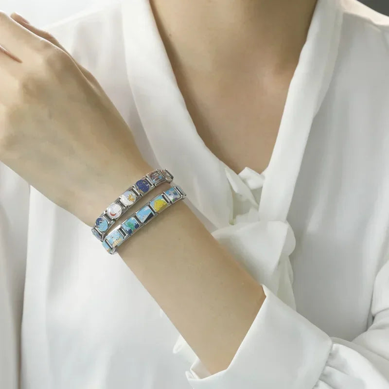 Charm Italiano Plano - Colección Esperanza y Sueños (Luna, Arcoíris, Montaña)