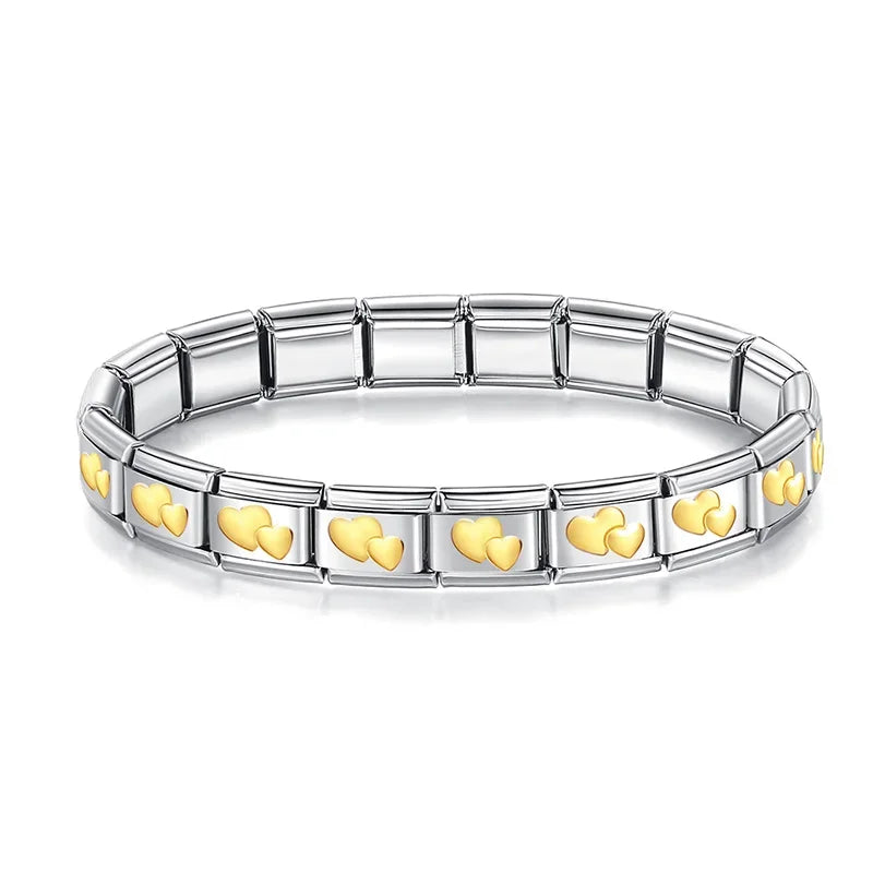 Full Base Bracelet - Hammered Textured Link (Gold, Silver and Rose)